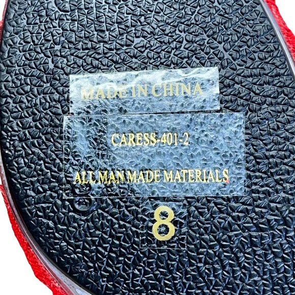 Pleaser Scarlet red Lace Mules with Transparent Heel - Picture 6 of 8